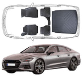 3D Auto Fußmatten & Kofferraumwanne Set Kompatibel mit Audi A7 C8 2018-2025 Typ 4K