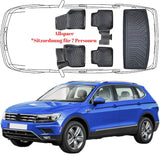 3D Auto Fußmatten & Kofferraumwanne Set Kompatibel mit VW Tiguan Allspace *Sitzordnung für 7 Personen