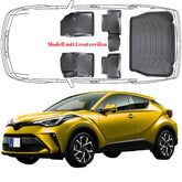 3D Auto Fußmatten & Kofferraumwanne Set Kompatibel mit Toyota C-HR 1.Gen 2016-2023