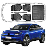 3D Auto Fußmatten & Untere Kofferraumwanne Set Kompatibel mit CITROËN C4 3.Gen ab 2020