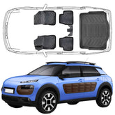 3D Auto Fußmatten & Kofferraumwanne Set Kompatibel mit Citroen Cactus ab 2013