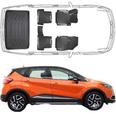 3D Fußmatten & Kofferraumwanne Auto Set Kompatibel mit Renault Captur 1.Gen 2013 - 2019