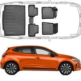3D Fußmatten & fester Kofferraumboden Kofferraumwanne Auto Set Kompatibel mit Mitsubishi Colt 7.Gen ab 2023