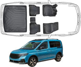3D Fußmatten & Kofferraumwanne Auto Set Kompatibel mit Ford Transit Connect ’22 ab 2022