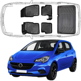 3D Auto Fußmatten & Kofferraumwanne Set Kompatibel mit Opel Corsa E 2014-2019