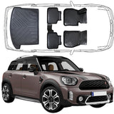 3D Auto Fußmatten & Kofferraumwanne Set Kompatibel mit Mini Countryman 2.Gen F60 2017-2023
