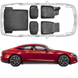 Trimak Passgenau 3D Auto Fußmatten & Kofferraumwanne Set Kompatibel mit Audi e-tron GT & RS ab 2020