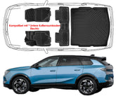 3D Auto Fußmatten & Untere Kofferraumwanne Set Kompatibel mit Opel Grandland 2.Gen Electric ab 2024