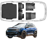 3D Fußmatten & Untere Kofferraumwanne Auto Set Kompatibel mit Citroën C5 Aircross Facelift ab 2022