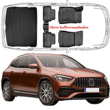 3D Auto Fußmatten & Obere Kofferraumwanne Set Kompatibel mit Mercedes GLA 2.Gen H247 ab 2020