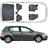 Set Autofußmatten und Kofferraummattem kompatibel mit VW Golf 5 (V) 2003-2008