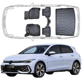 3D Auto Fußmatten & Obere Kofferraumwanne Set Kompatibel mit VW Golf VIII e-TSI Seit 2020