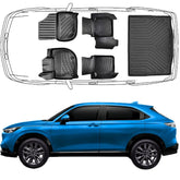 Trimak Passgenau 3D Auto Fußmatten & Kofferraumwanne Set Kompatibel mit Honda HR-V 3.Gen ab 2022
