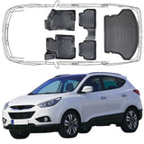 3D Auto Fußmatten & Kofferraumwanne Set Kompatibel mit Hyundai IX35 2009-2015
