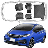 3D Auto Fußmatten & Kofferraumwanne Set Kompatibel mit Honda Jazz 3.Gen Typ GK 2013-2023