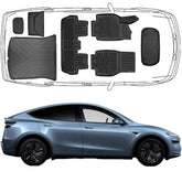 Trimak Passgenau 3D Auto Fußmatten Frunk & Kofferraumwanne Set Kompatibel mit Tesla Neu Model Y (Juniper) ab 2025
