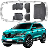 3D Auto Fußmatten & Kofferraumwanne Set Kompatibel mit Renault Koleos II 2016-2024