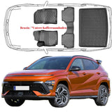 3D Auto Fußmatten & Untere Kofferraumwanne Set Kompatibel mit Hyundai Kona 2.Gen Benzin ab 2023