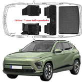 3D Auto Fußmatten & Untere Kofferraumwanne Set Kompatibel mit Hyundai Kona 2.Gen Elektro ab 2023