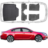 3D Fußmatten & Kofferraumwanne Auto Set Kompatibel mit Opel Insignia A Sedan Limousine 2008 - 2017