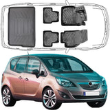3D Auto Fußmatten & Kofferraumwanne Set Kompatibel mit Opel Meriva B 2010-2017