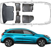 3D Auto Fußmatten & Kofferraumwanne Set Kompatibel mit KIA Niro 1.Gen Benzin 2016-2022