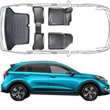 3D Auto Fußmatten & Kofferraumwanne Set Kompatibel mit KIA Niro 1.Gen Benzin 2016-2022