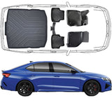 3D Fußmatten & Kofferraumwanne Auto Set Kompatibel mit Škoda Octavia IV e-Tsi Mild-Hybrid ab 2020 Sedan Limousine