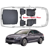 3D Fußmatten & Kofferraumwanne Auto Set Kompatibel mit Škoda Octavia IV Benzin / Dizel / Phev ab 2020 Sedan Limousine