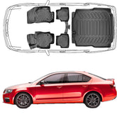 3D Auto Fußmatten & Kofferraumwanne Set Kompatibel mit Skoda Octavia III 2013-2020 Sedan Limousine