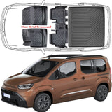 3D Auto Fußmatten & Kofferraumwanne Set Kompatibel mit Toyota Proace City ab 2020 *Ohne Metal Trennwand