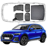 3D Auto Fußmatten & Kofferraumwanne Set Kompatibel mit Audi Q5 FY 2017-2024