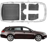 3D Fußmatten & Kofferraumwanne Auto Set Kompatibel mit Opel Insignia A Kombi 2008 - 2016