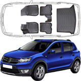Set Autofußmatten und Kofferraummatte kompatibel mit Dacia SANDERO 2.Gen. 2012 – 2022