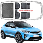 3D Auto Fußmatten & Kofferraumwanne Set Kompatibel mit KIA Stonic 2017-2021 *mit altem Logo