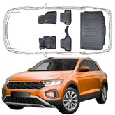 3D Auto Fußmatten & Untere Kofferraumwanne Set Kompatibel mit VW T-Roc seit 2017