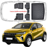 3D Auto Fußmatten & Untere Kofferraumwanne Set Kompatibel mit Mitsubishi ASX 2.Gen ab 2023