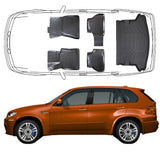 3D Auto Fußmatten & Kofferraumwanne Set Kompatibel mit BMW X5 E70 2006-2013