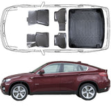Trimak Passgenau 3D Auto Fußmatten & Kofferraumwanne Set Kompatibel mit BMW X6 E71 2008 - 2014