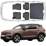 3D Auto Fußmatten & Kofferraumwanne Set Kompatibel mit Volvo XC40 Recharge ab 2020