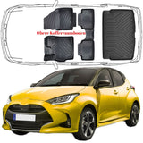 3D Auto Fußmatten & Obere Kofferraumwanne Set Kompatibel mit Toyota Yaris 4.Gen XP21 ab 2020