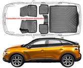3D Auto Fußmatten & Kofferraumwanne Set Kompatibel mit Citroen e-C4 X ab 2022