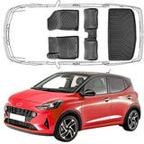 3D Auto Fußmatten & Kofferraumwanne Set Kompatibel mit Hyundai i10 3.Gen Typ AC3 ab 2019