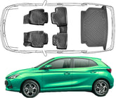 3D Auto Fußmatten & Kofferraumwanne Set Kompatibel mit MG3 Feste Kofferraumboden