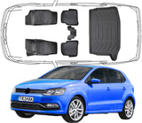 3D Fußmatten & * Obere * Kofferraumwanne Auto Set Kompatibel mit VW POLO 5 Typ 6R & 6C 2009 - 2017