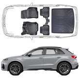 3D Fußmatten & Kofferraumwanne Auto Set Kompatibel mit Audi Q3 F3 2018 - 2024