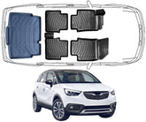 3D Fußmatten & Untere Kofferraumwanne Auto Set Kompatibel mit Opel Crossland 2017 - 2024