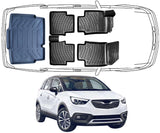 3D Fußmatten & Untere Kofferraumwanne Auto Set Kompatibel mit Opel Crossland 2017 - 2024