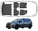 3D Fußmatten & Kofferraumwanne Auto Set Kompatibel mit DACIA Jogger 5 & 7 Sitzer