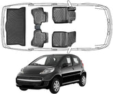 3D Fußmatten & Kofferraumwanne Auto Set Kompatibel mit Peugeot 107 2005-2014